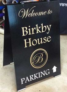 Business storefront sign