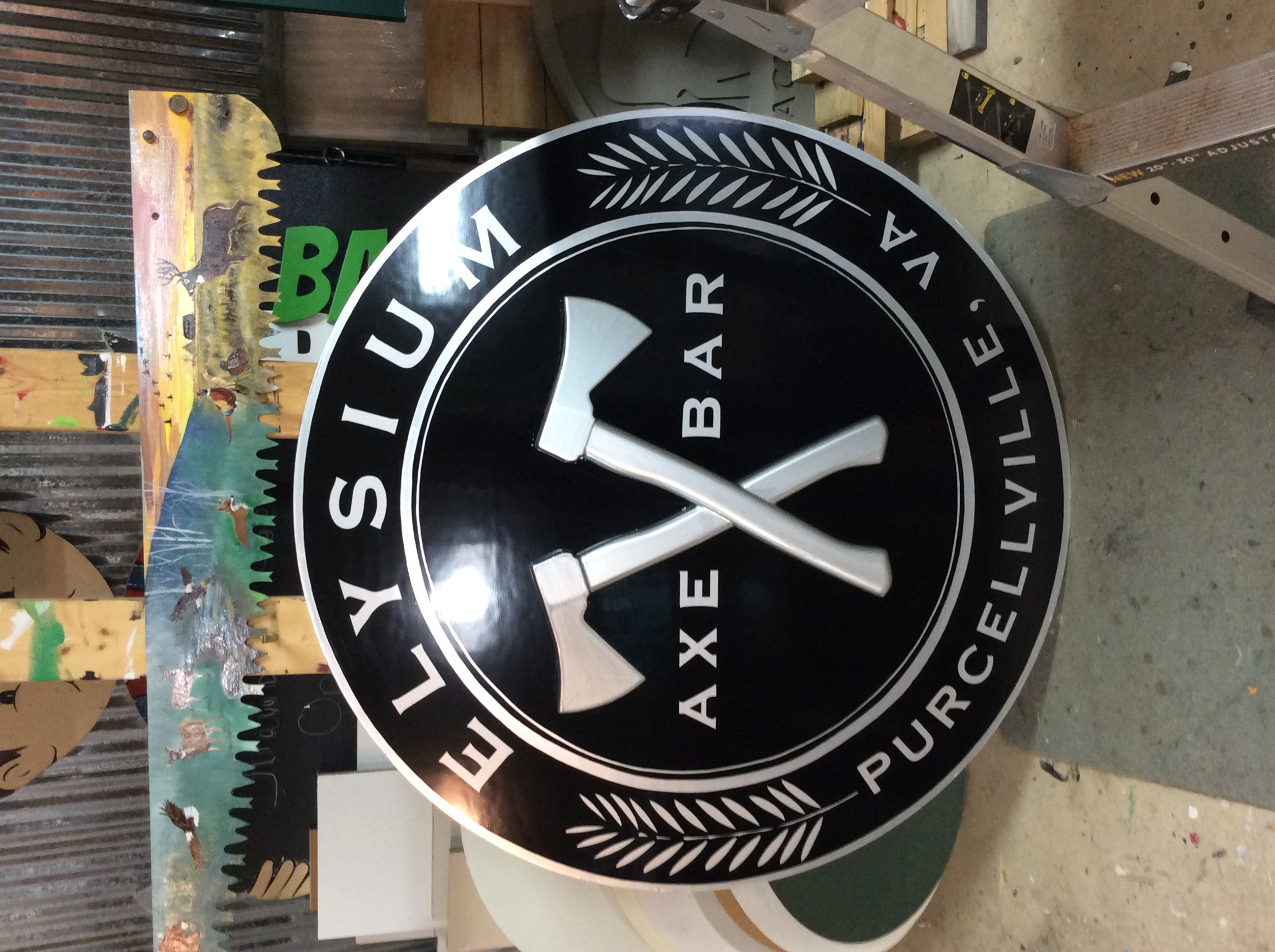 Hand-painted storefront sign